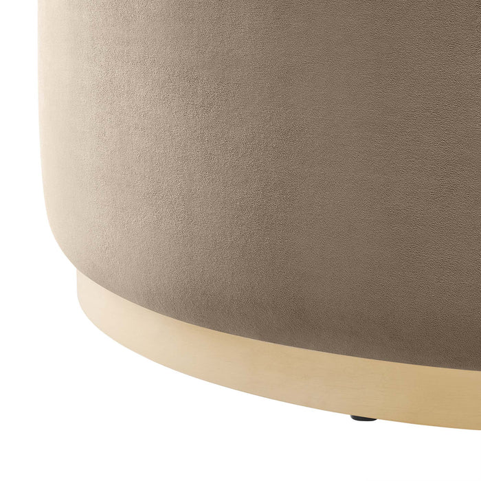 Modway Tilden Large 38" Round Performance Velvet Upholstered Ottoman Living Room Furniture - View 30