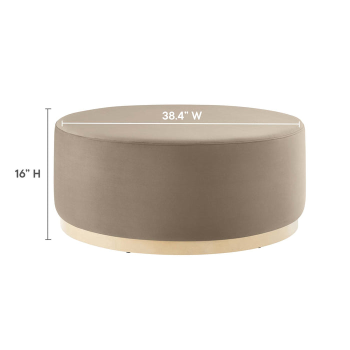 Modway Tilden Large 38" Round Performance Velvet Upholstered Ottoman Living Room Furniture - View 27
