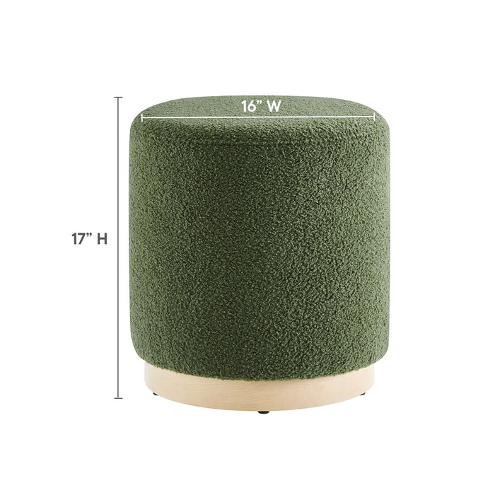 Tilden 16" Round Sherpa Upholstered Ottoman
