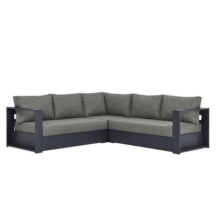 Tahoe 3-Piece Outdoor Patio Powder-Coated Aluminum Sectional Sofa Set by Modway - angle view