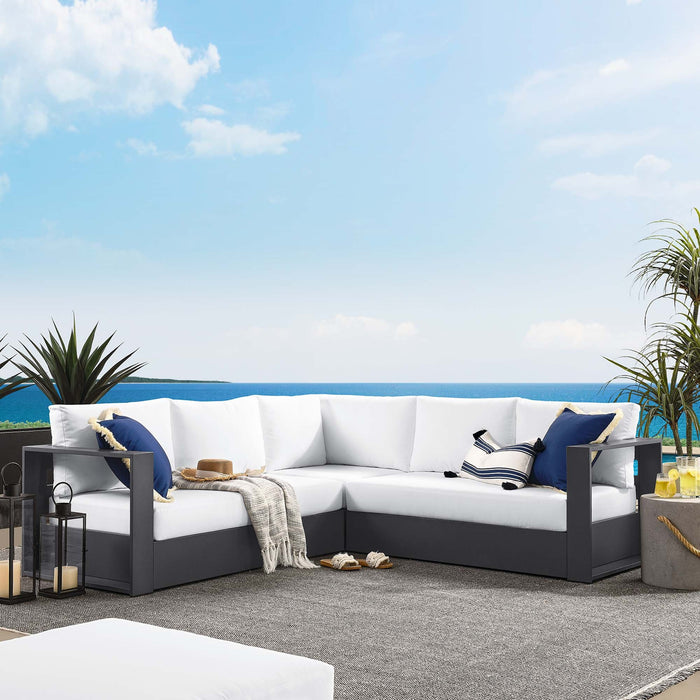 Tahoe 3-Piece Outdoor Patio Powder-Coated Aluminum Sectional Sofa Set by Modway - view 17