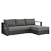 Tahoe 2-Piece Outdoor Patio Powder-Coated Aluminum Right-Facing Chaise Sectional Sofa Set Gray Charcoal