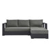 Tahoe 2-Piece Outdoor Patio Powder-Coated Aluminum Right-Facing Chaise Sectional Sofa Set Gray Charcoal