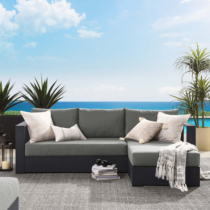 Tahoe 2-Piece Outdoor Patio Powder-Coated Aluminum Right-Facing Chaise Sectional Sofa Set Gray Charcoal