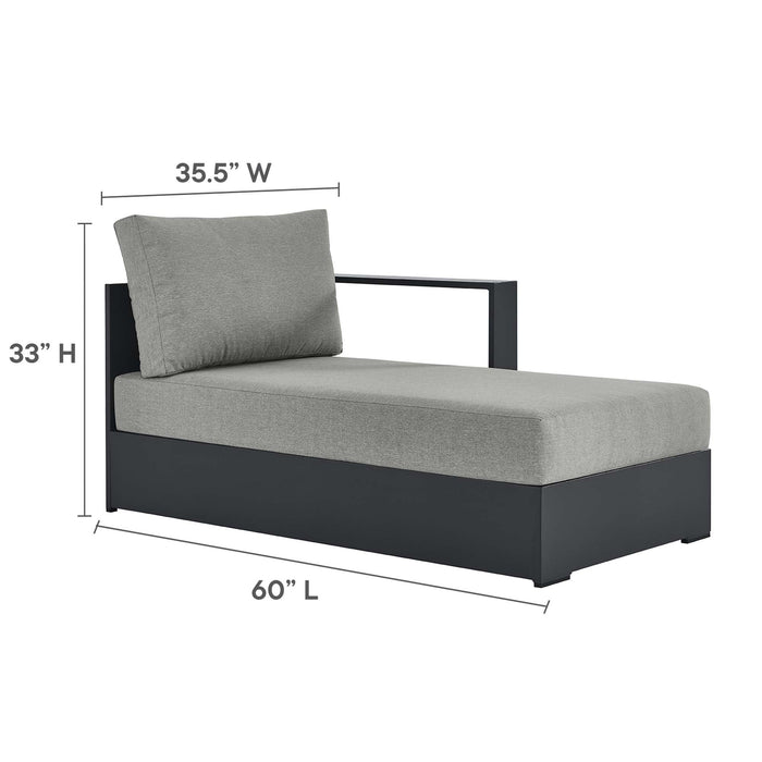 Tahoe 2-Piece Outdoor Patio Powder-Coated Aluminum Right-Facing Chaise Sectional Sofa Set Gray Gray
