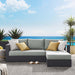 Tahoe 2-Piece Outdoor Patio Powder-Coated Aluminum Right-Facing Chaise Sectional Sofa Set Gray Gray