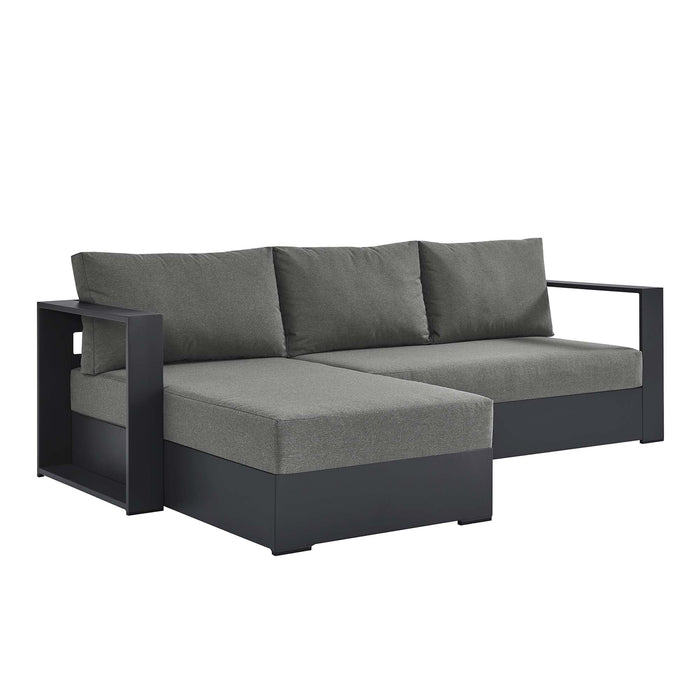 Tahoe 2-Piece Outdoor Patio Powder-Coated Aluminum Left-Facing Chaise Sectional Sofa Set Gray Charcoal