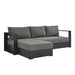Tahoe 2-Piece Outdoor Patio Powder-Coated Aluminum Left-Facing Chaise Sectional Sofa Set Gray Charcoal