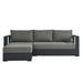 Tahoe 2-Piece Outdoor Patio Powder-Coated Aluminum Left-Facing Chaise Sectional Sofa Set Gray Charcoal