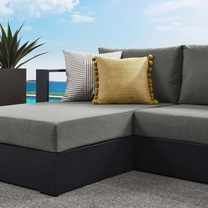 Tahoe 2-Piece Outdoor Patio Powder-Coated Aluminum Left-Facing Chaise Sectional Sofa Set Gray Charcoal