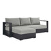 Tahoe 2-Piece Outdoor Patio Powder-Coated Aluminum Left-Facing Chaise Sectional Sofa Set Gray Gray