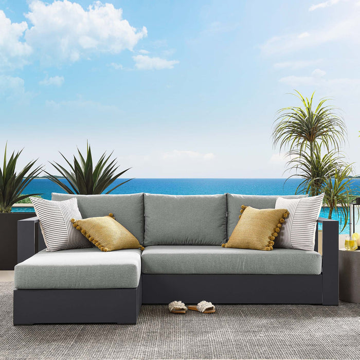 Tahoe 2-Piece Outdoor Patio Powder-Coated Aluminum Left-Facing Chaise Sectional Sofa Set Gray Gray