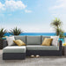 Tahoe 2-Piece Outdoor Patio Powder-Coated Aluminum Left-Facing Chaise Sectional Sofa Set Gray Gray