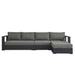 Tahoe 3-Piece Outdoor Patio Powder-Coated Aluminum Right-Facing Chaise Sectional Sofa Set Gray Charcoal