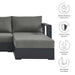 Tahoe 3-Piece Outdoor Patio Powder-Coated Aluminum Right-Facing Chaise Sectional Sofa Set Gray Charcoal