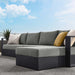 Tahoe 3-Piece Outdoor Patio Powder-Coated Aluminum Right-Facing Chaise Sectional Sofa Set Gray Charcoal