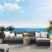 Tahoe 3-Piece Outdoor Patio Powder-Coated Aluminum Right-Facing Chaise Sectional Sofa Set Gray Charcoal