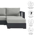 Tahoe 3-Piece Outdoor Patio Powder-Coated Aluminum Right-Facing Chaise Sectional Sofa Set Gray Gray
