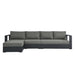 Tahoe 3-Piece Outdoor Patio Powder-Coated Aluminum Left-Facing Chaise Sectional Sofa Set Gray Charcoal