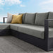 Tahoe 3-Piece Outdoor Patio Powder-Coated Aluminum Left-Facing Chaise Sectional Sofa Set Gray Charcoal
