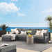 Tahoe 3-Piece Outdoor Patio Powder-Coated Aluminum Left-Facing Chaise Sectional Sofa Set Gray Charcoal