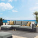 Tahoe 3-Piece Outdoor Patio Powder-Coated Aluminum Left-Facing Chaise Sectional Sofa Set Gray Gray