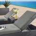 Tahoe 3-Piece Outdoor Patio Powder-Coated Aluminum Chaise Lounge Set Gray Charcoal