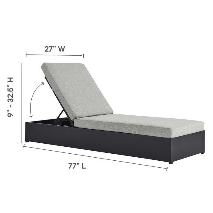 Tahoe 3-Piece Outdoor Patio Powder-Coated Aluminum Chaise Lounge Set Gray Gray