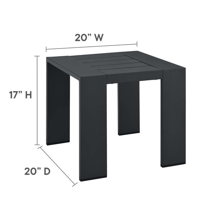 Tahoe 3-Piece Outdoor Patio Powder-Coated Aluminum Chaise Lounge Set Gray Gray