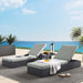 Tahoe 3-Piece Outdoor Patio Powder-Coated Aluminum Chaise Lounge Set Gray Gray