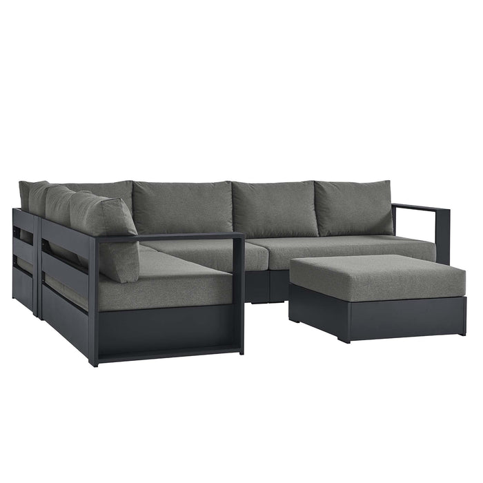 Tahoe 5-Piece Outdoor Patio Powder-Coated Aluminum Sectional Sofa Set by Modway - angle view