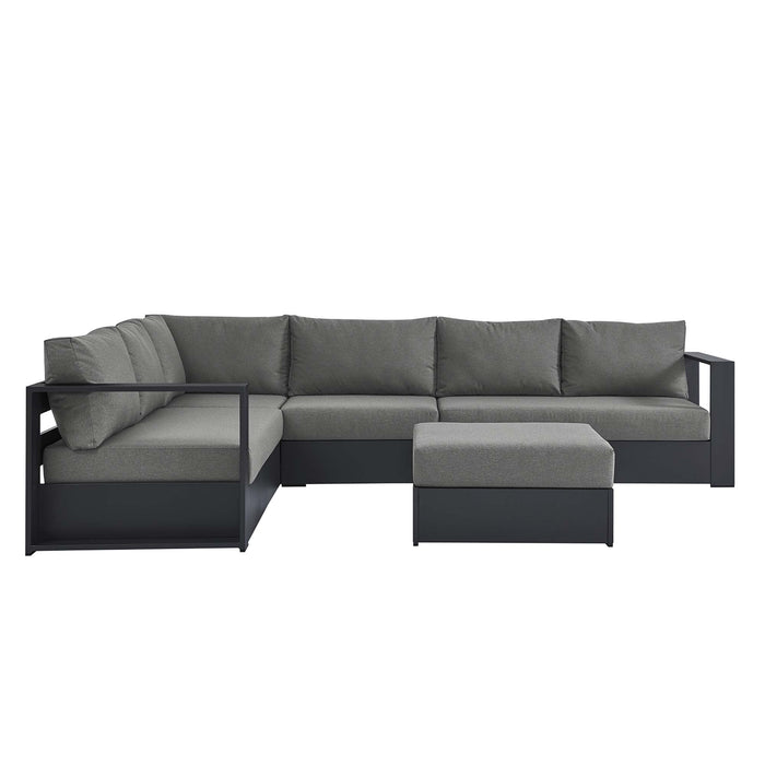 Tahoe 5-Piece Outdoor Patio Powder-Coated Aluminum Sectional Sofa Set by Modway - top view
