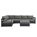 Tahoe 5-Piece Outdoor Patio Powder-Coated Aluminum Sectional Sofa Set by Modway - top view