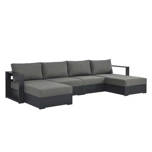 Tahoe 4-Piece Outdoor Patio Powder-Coated Aluminum Sectional Sofa Set by Modway - angle view