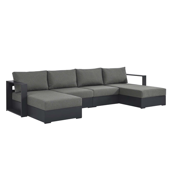 Tahoe 4-Piece Outdoor Patio Powder-Coated Aluminum Sectional Sofa Set by Modway - angle view