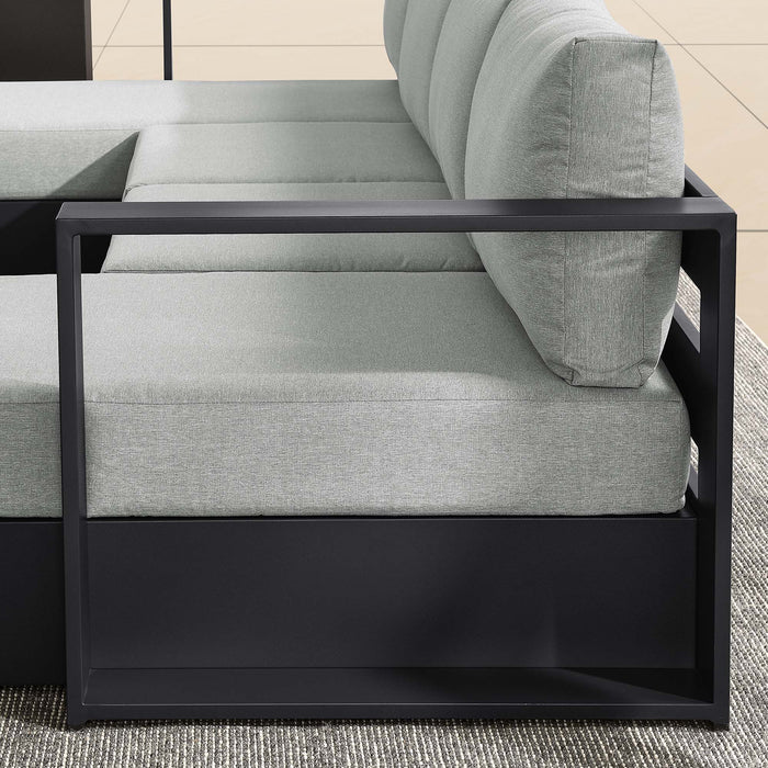 Tahoe 4-Piece Outdoor Patio Powder-Coated Aluminum Sectional Sofa Set by Modway - product label