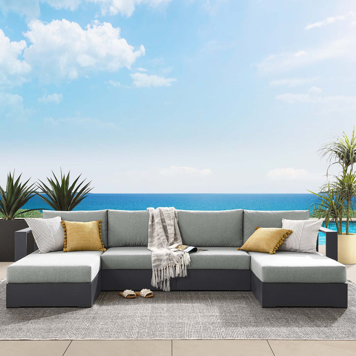 Tahoe 4-Piece Outdoor Patio Powder-Coated Aluminum Sectional Sofa Set by Modway - feature highlight