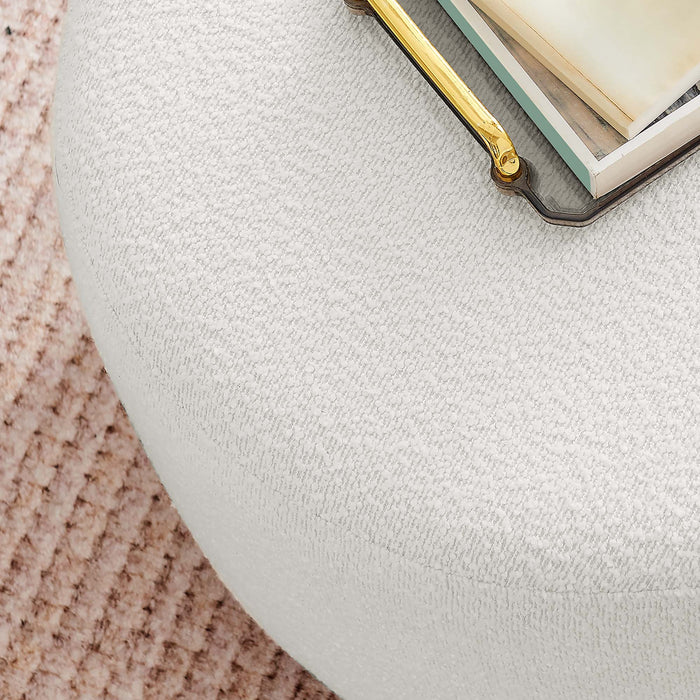 Tilden Large 23" Round Boucle Upholstered Ottoman