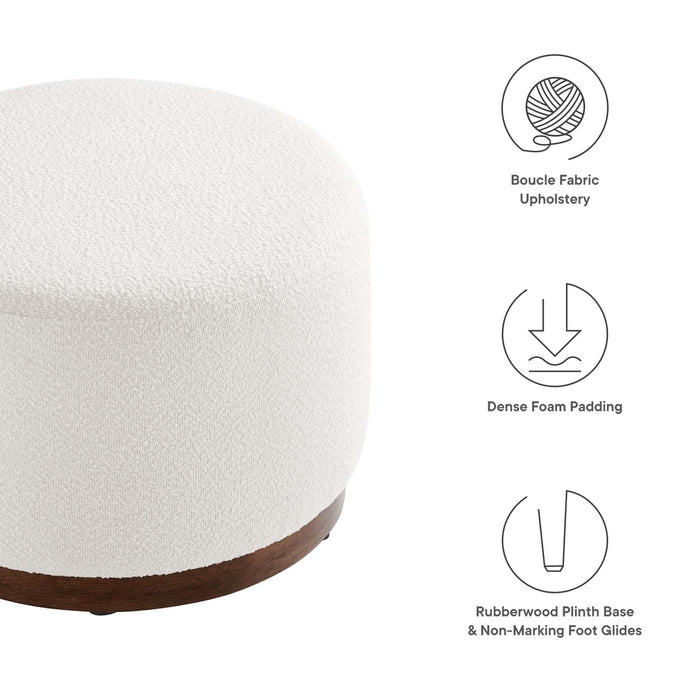Tilden Large 23" Round Boucle Upholstered Ottoman