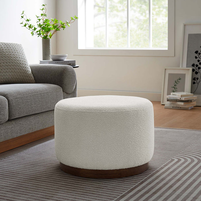 Tilden Large 23" Round Boucle Upholstered Ottoman