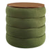 Modway Mezzo Round Performance Velvet Storage Ottoman in Brown