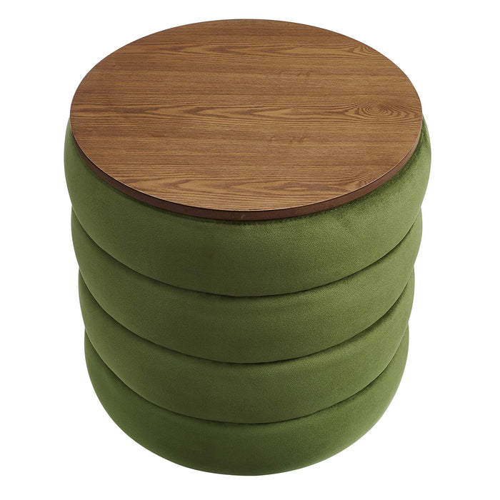Modway Mezzo Round Performance Velvet Storage Ottoman - Dimensions