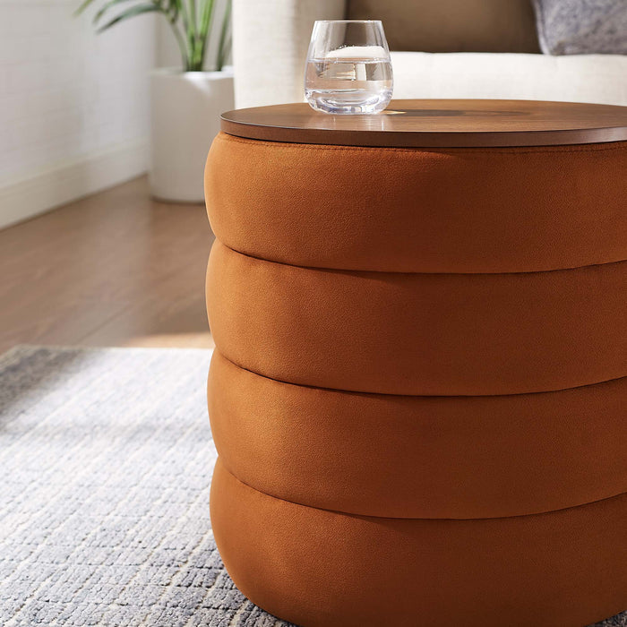 Modway Mezzo Round Performance Velvet Storage Ottoman - View 13