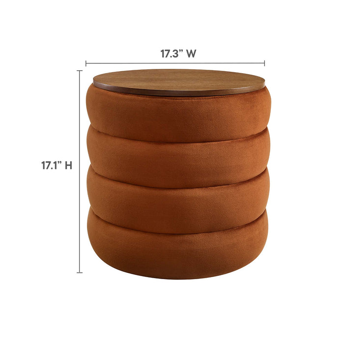 Modway Mezzo Round Performance Velvet Storage Ottoman - View 11