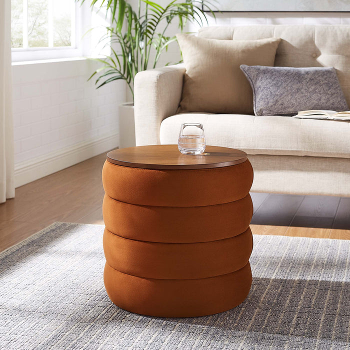 Modway Mezzo Round Performance Velvet Storage Ottoman - View 12