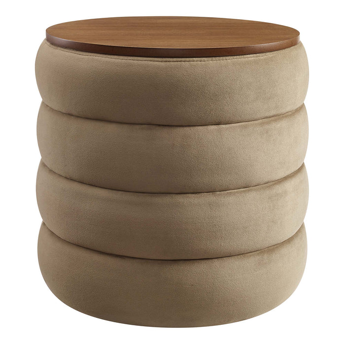 Modway Mezzo Round Performance Velvet Storage Ottoman - View 26