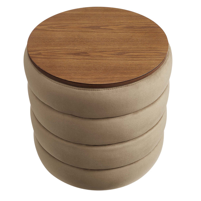 Modway Mezzo Round Performance Velvet Storage Ottoman - View 22