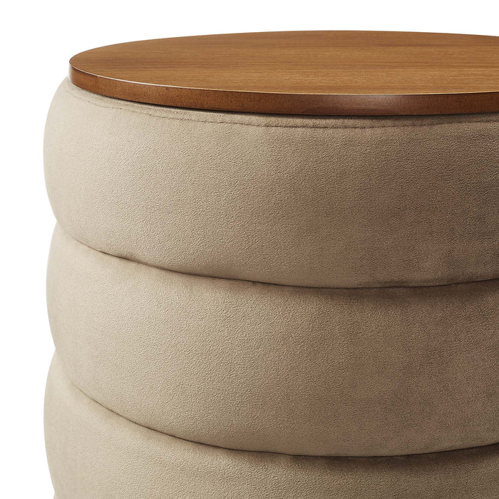 Modway Mezzo Round Performance Velvet Storage Ottoman - View 24
