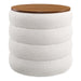 Modway Mezzo Round Boucle Fabric Storage Ottoman in Gray
