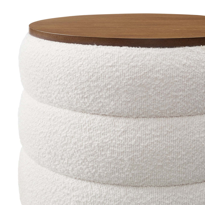 Modway Mezzo Round Boucle Fabric Storage Ottoman - Installation View